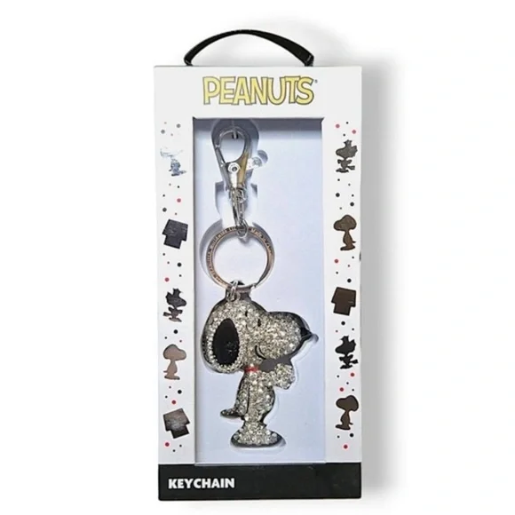 COLLECTIBLE Snoopy Crystal Bling 3D Keychain-Sparkling peanutbag Charm